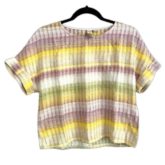Anthropologie Dolan Johnny Ombré Striped Short Sleeve Blouse - XS/S - Picture 11 of 14